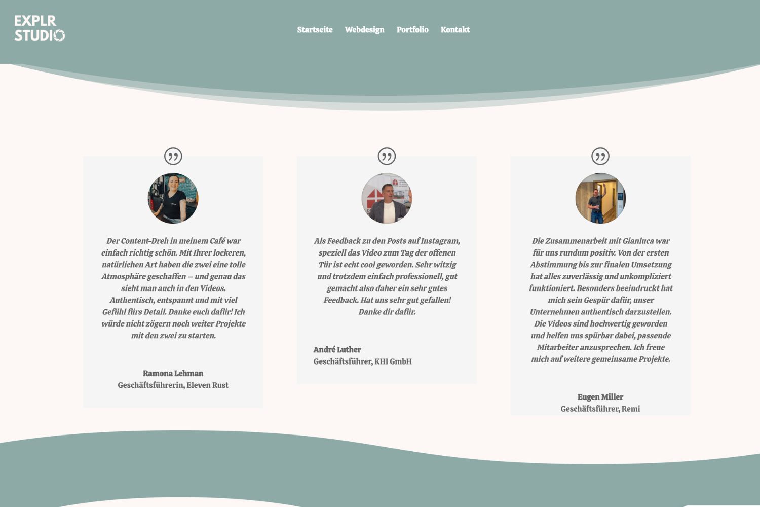 Webdesign Projekt von Lara Digital in der Ortenau, Freiburg und dem Landkreis Emmendingen für das Unternehmen EXPLR STUDIO in Herbolzheim.
