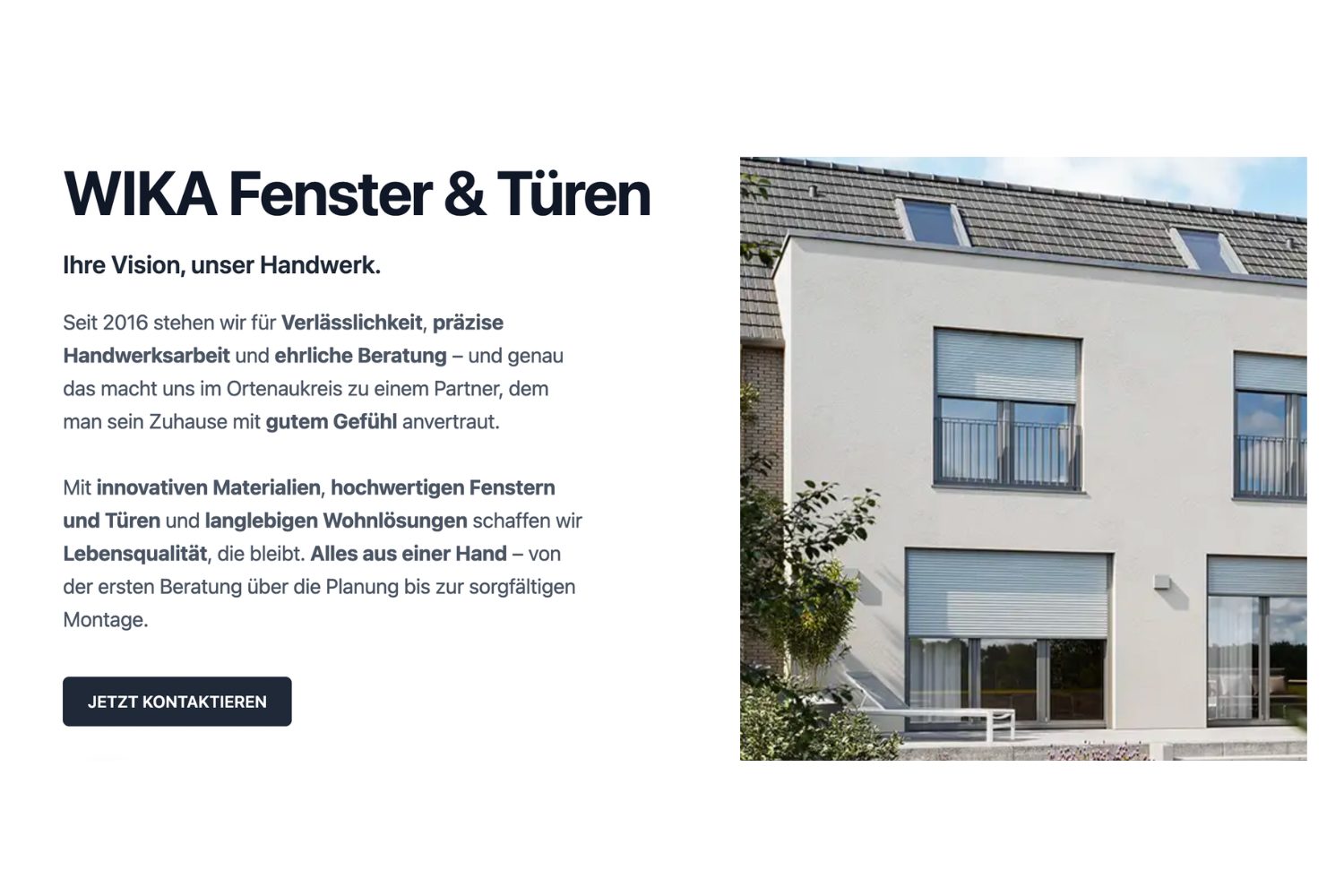 Webprojekt von Lara Stehlin Design in Kappel-Grafenhausen und der Ortenau: SEO-Optimierung und Neuerstellung der Texte auf der Website von WIKA Fenster und Türen in Kappel-Grafenhausen.