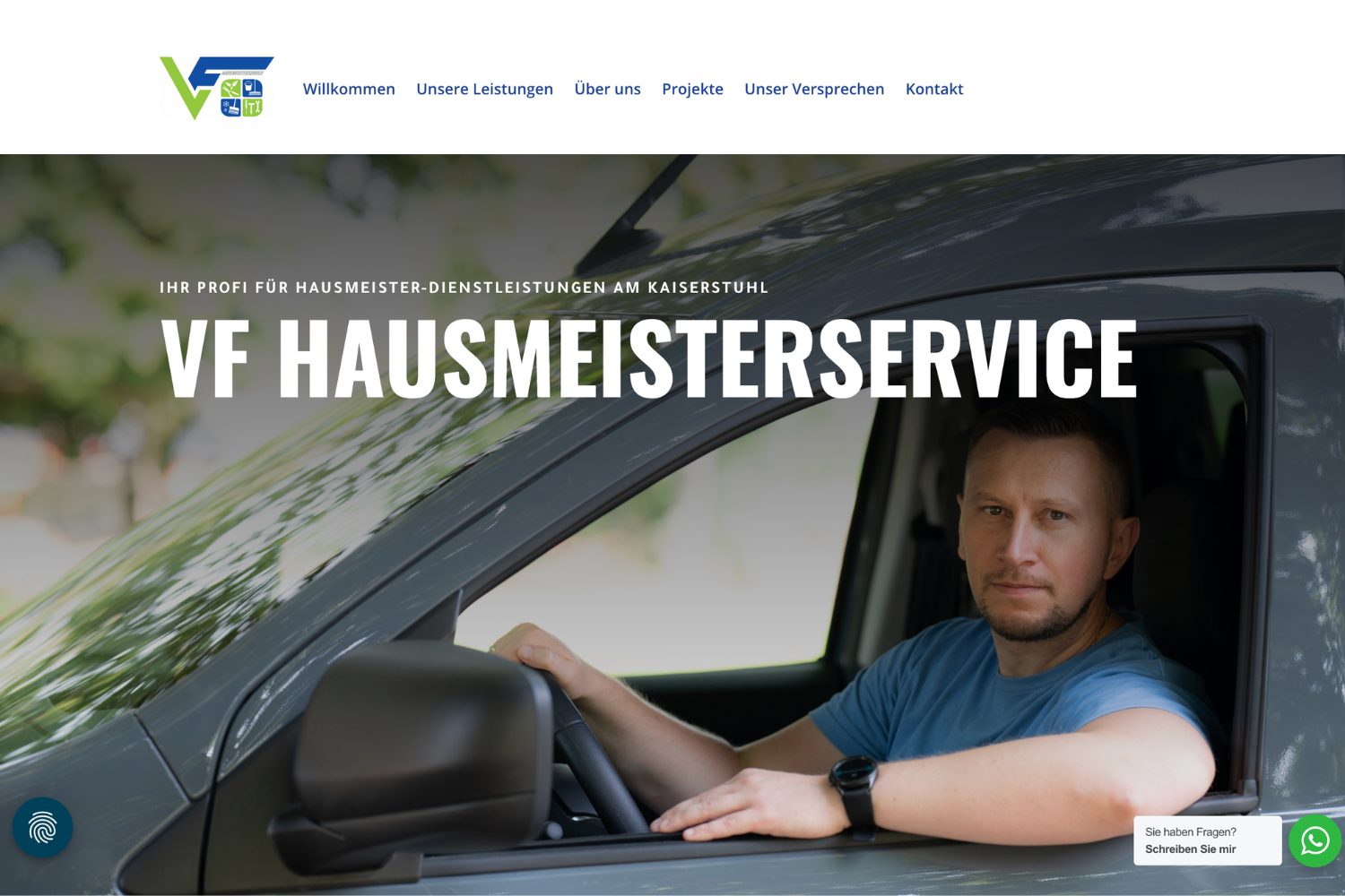 Webprojekt von Lara Stehlin Digital in der Ortenau , Freiburg und Landkreis Emmendingen: VF Hausmeisterservice am Kaiserstuhl.