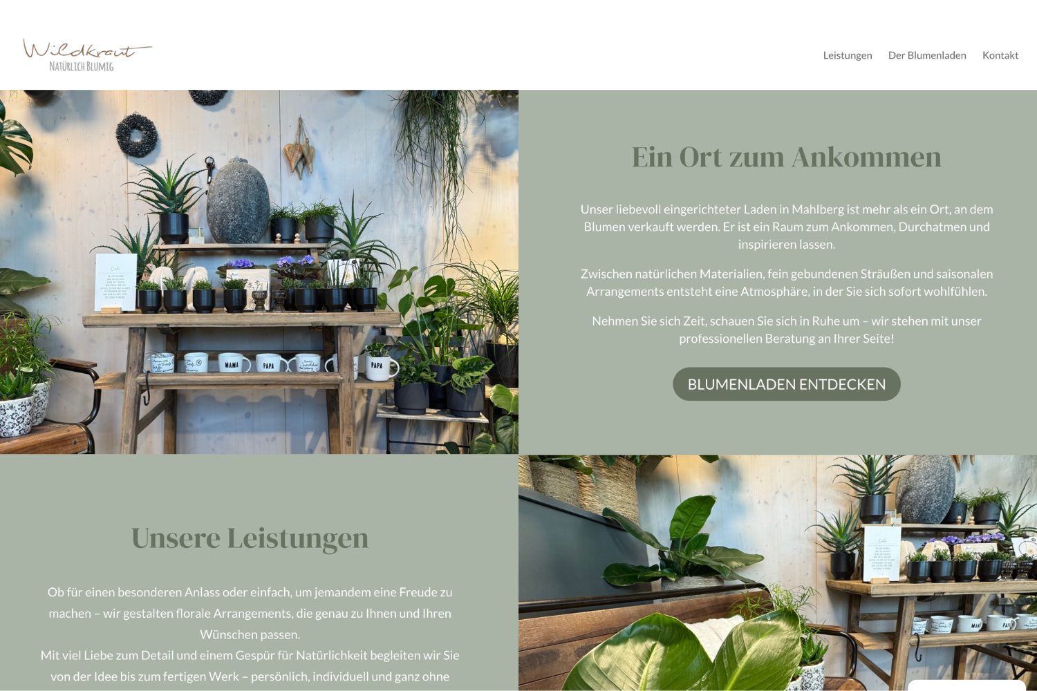 Webdesign für das Blumengeschäft Wildkraut – NATÜRLICH BLUMIG in Mahlberg durch Lara Digital – dem Profi für Online-Marketing, Web und SEO in der Ortenau, Emmendingen und Umgebung.